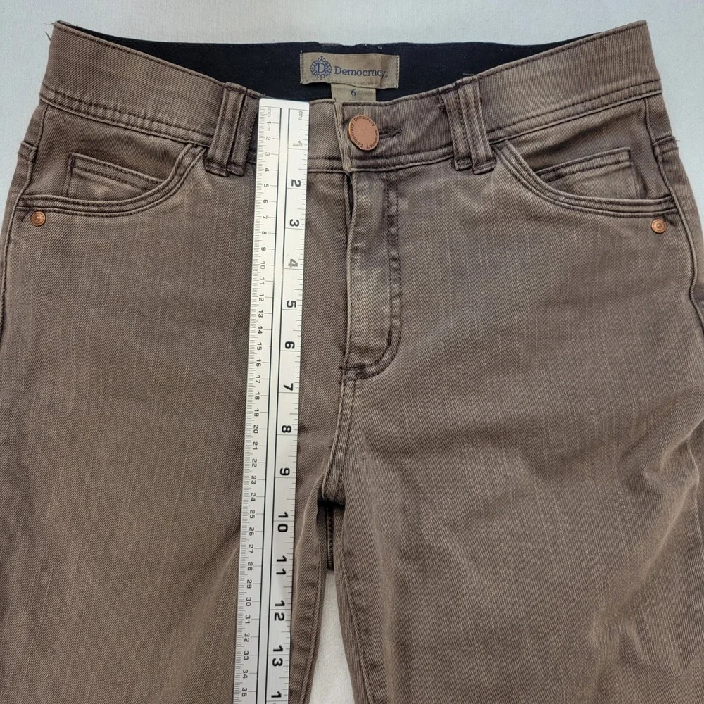Democracy Jeans Womens 6 Brown Straight Leg Ab Technology Stretch Denim